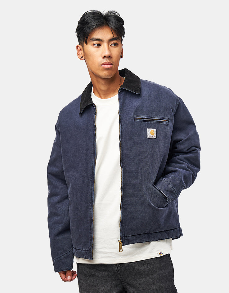 Carhartt WIP OG Detroit Jacket - Dark Navy/Black (Stone Canvas