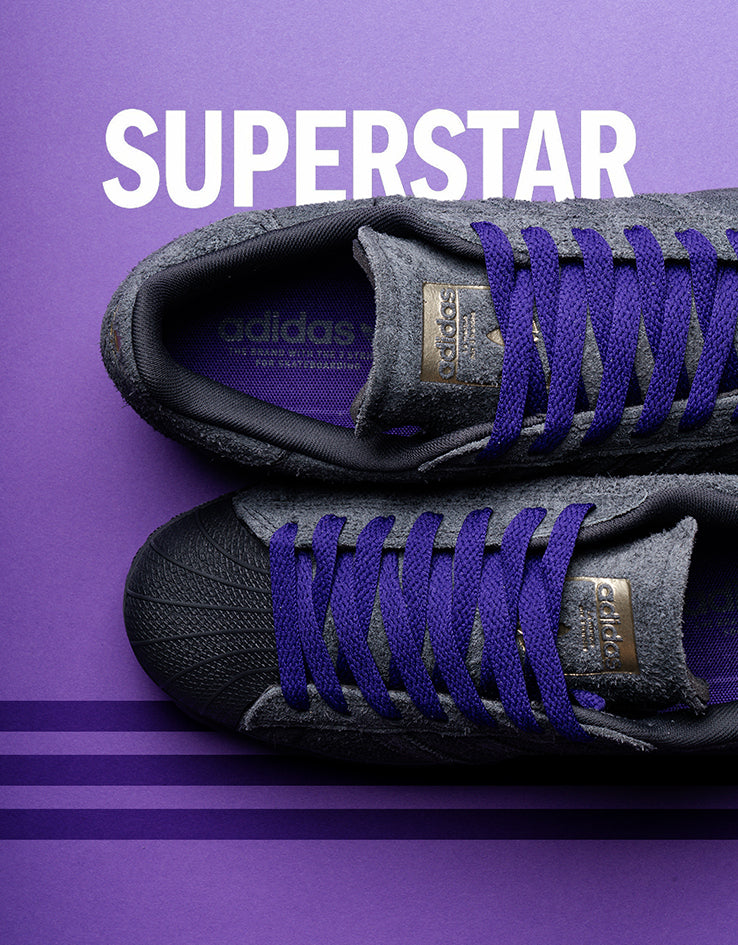 adidas Superstar ADV Skate Shoes - Carbon/Carbon/Collegiate Purple Route One adidas Superstar ADV Skate Shoes - Carbon/Carbon/Collegiate Purple Route One