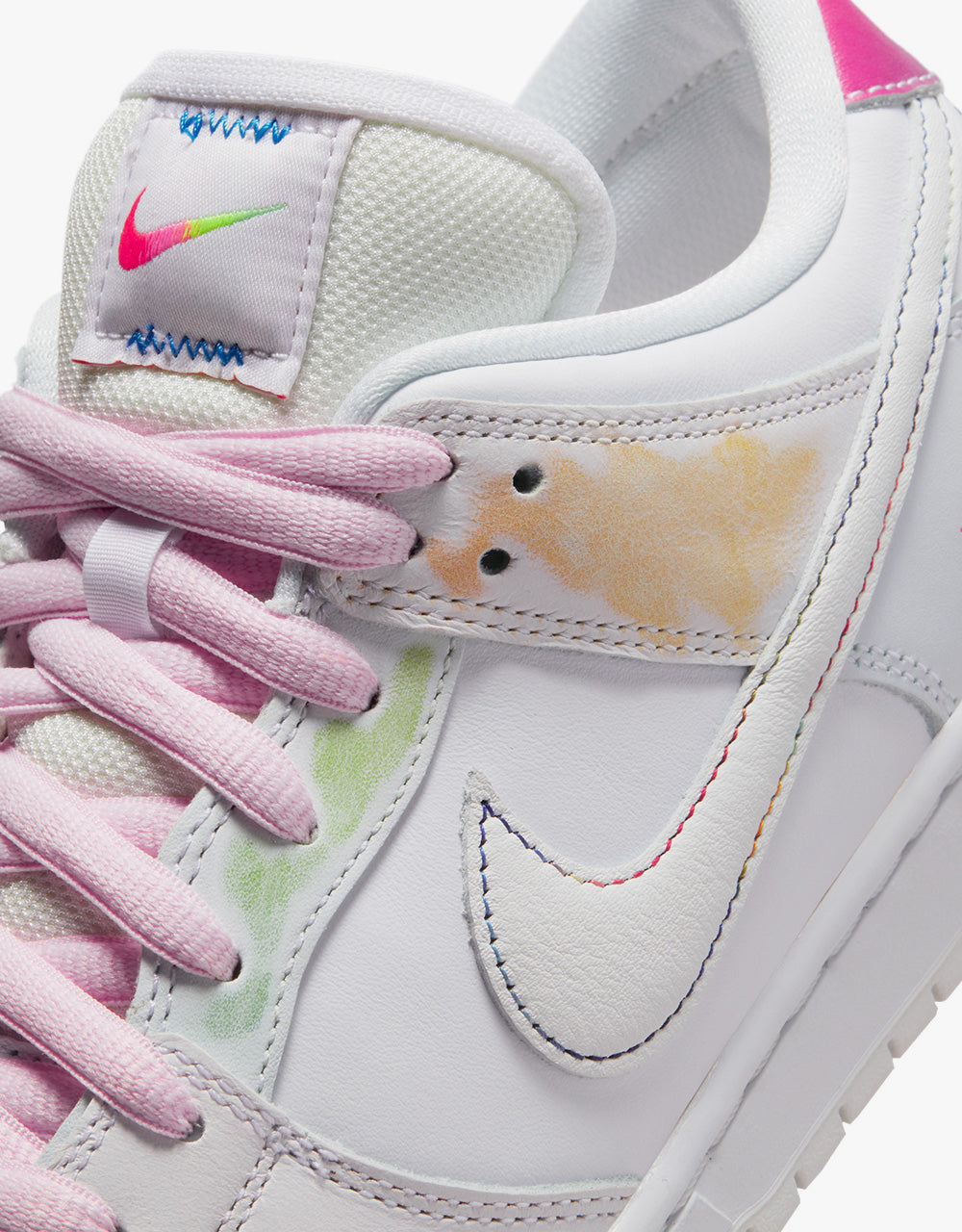 Nike SB 'Be True' Dunk Low Pro Skate Shoes - White/Summit White-Rainbow