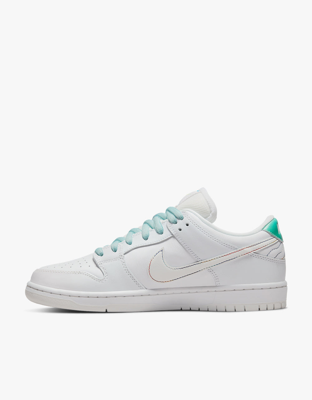 Nike SB 'Be True' Dunk Low Pro Skate Shoes - White/Summit White-Rainbow