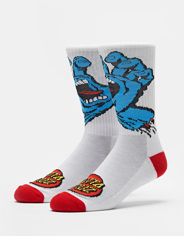 Santa Cruz Screaming Hand Socks - White