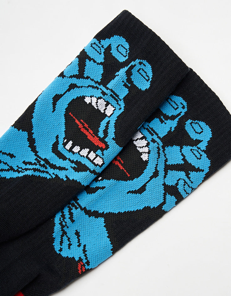Santa Cruz Screaming Hand Crew Socks - Black