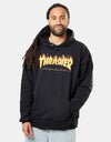 Thrasher Flame Logo Pullover Hoodie - Black