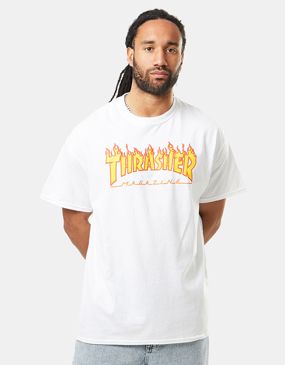 Thrasher Flame Logo T-Shirt - White