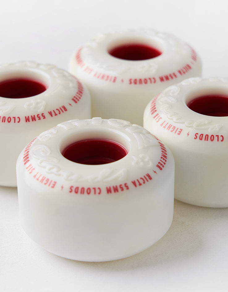 Ricta Clouds 86a Skateboard Wheels - White/Red