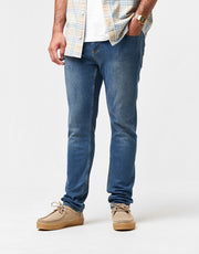 Route One Skinny Denim Jeans - Washed Blue