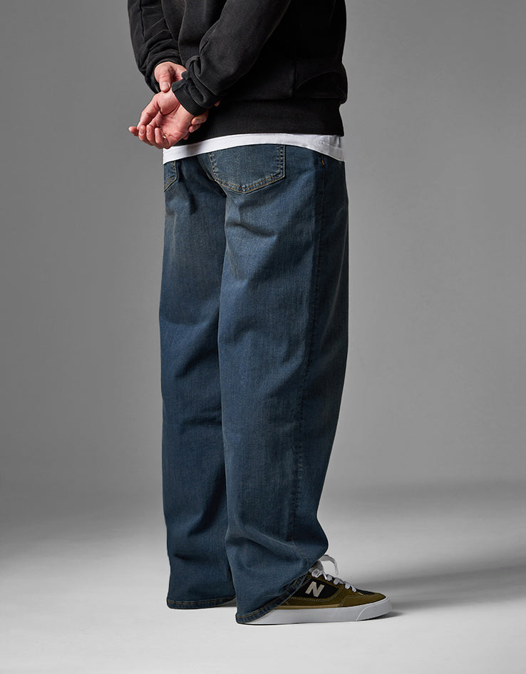 Route One Baggy Denim Jeans - Mid Wash