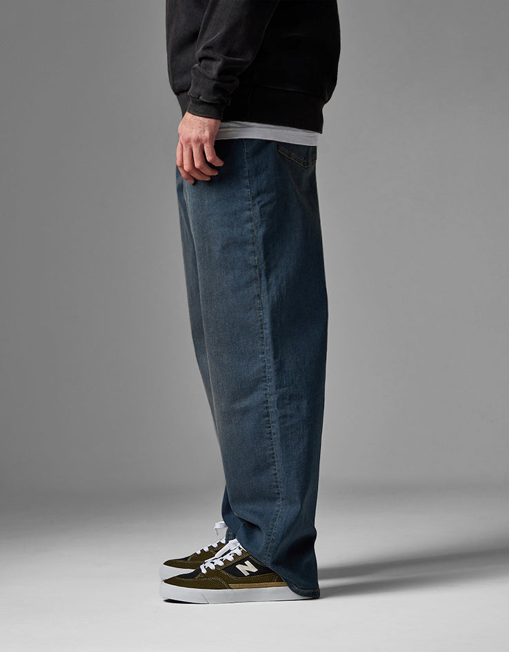 Route One Baggy Denim Jeans - Mid Wash