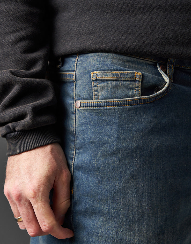 Route One Baggy Denim Jeans - Mid Wash