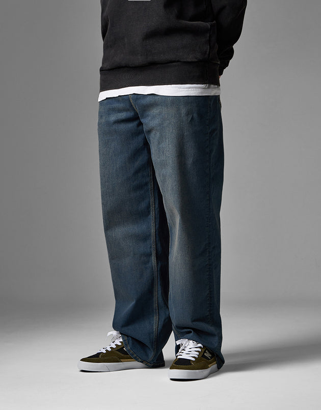 Route One Baggy Denim Jeans - Mid Wash