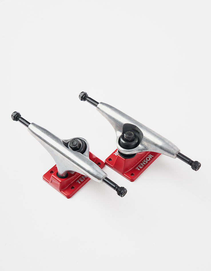 Tensor Alloys 5.25 Team Trucks - Raw/Red (Pair)
