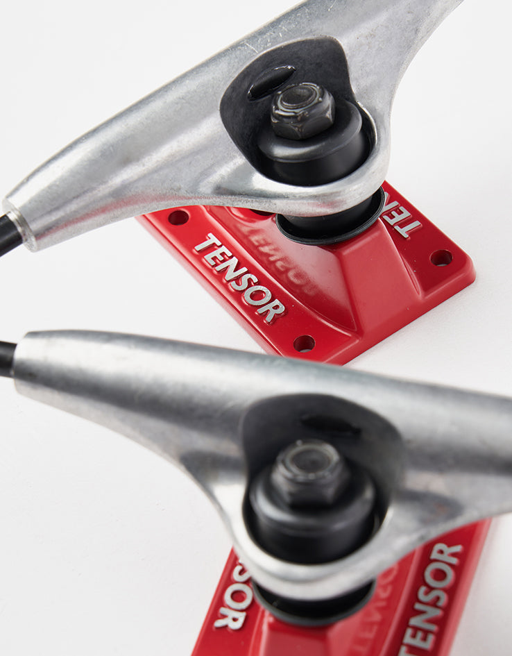 Tensor Alloys 5.25 Team Trucks - Raw/Red (Pair)
