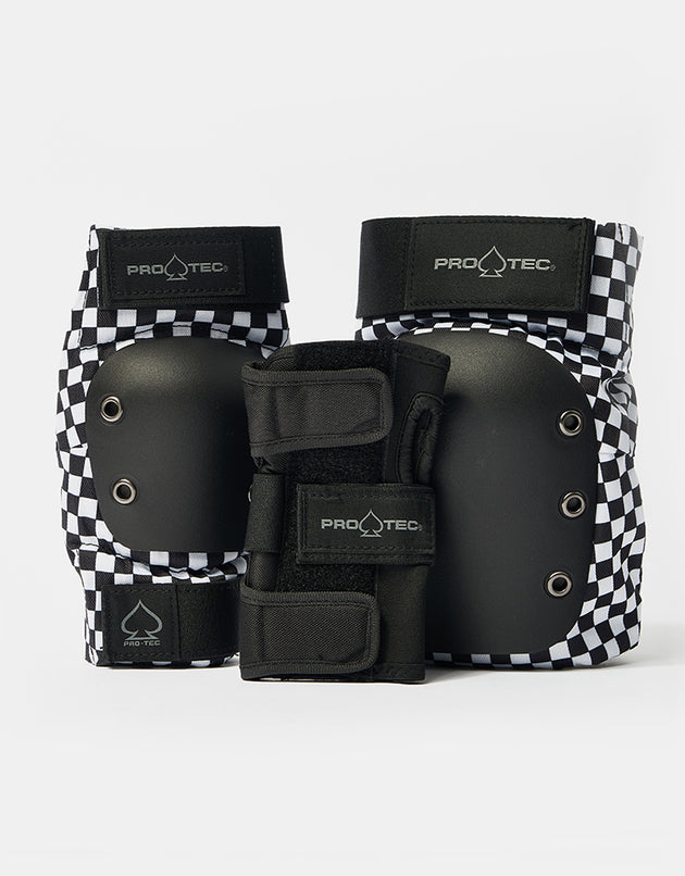 Pro-Tec Street Gear Junior Triple Pad Set - Checker/Black