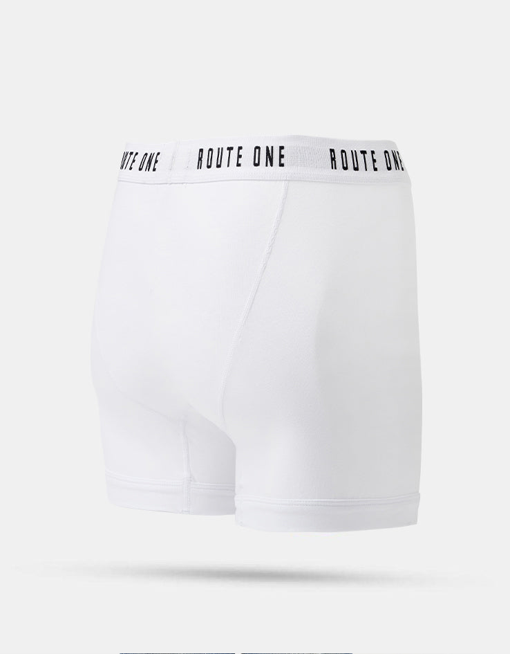 Route One Classic Boxer Shorts 2 Pack - White