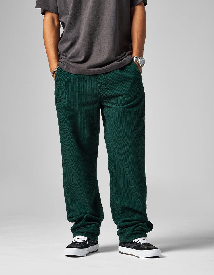 Route One Relaxed Fit Big Wale Cords - Forest Green