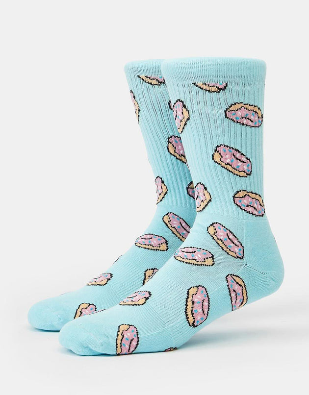Route One Doughnuts Crew Socks - Light Blue