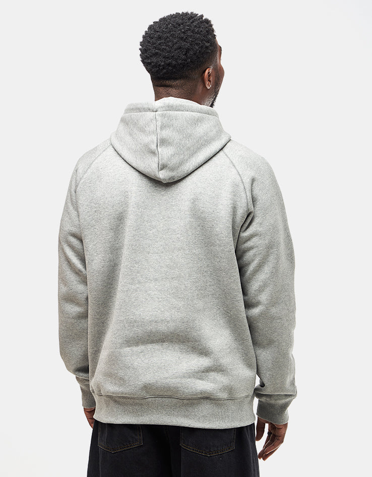Carhartt WIP Hooded Chase Sweatshirt - Grey Heather/Gold