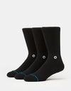 Stance Icon 3 Pack Classic Crew Socks - Black