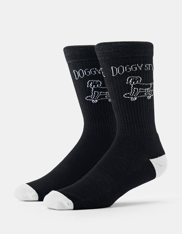 Route One Doggy Style Crew Socks - Black/White