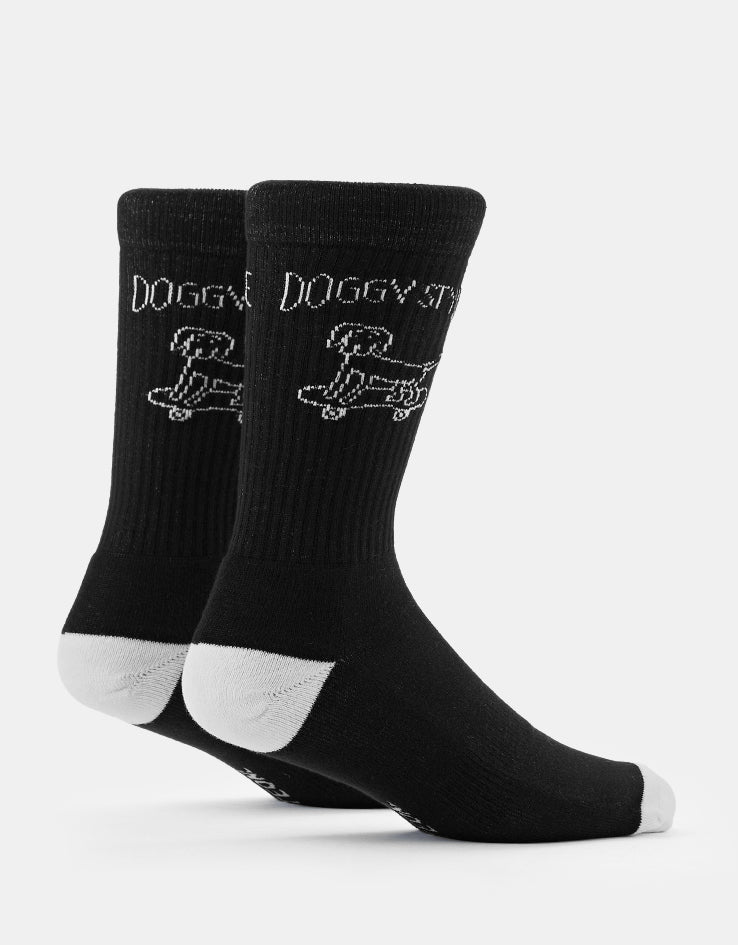Route One Doggy Style Crew Socks - Black/White