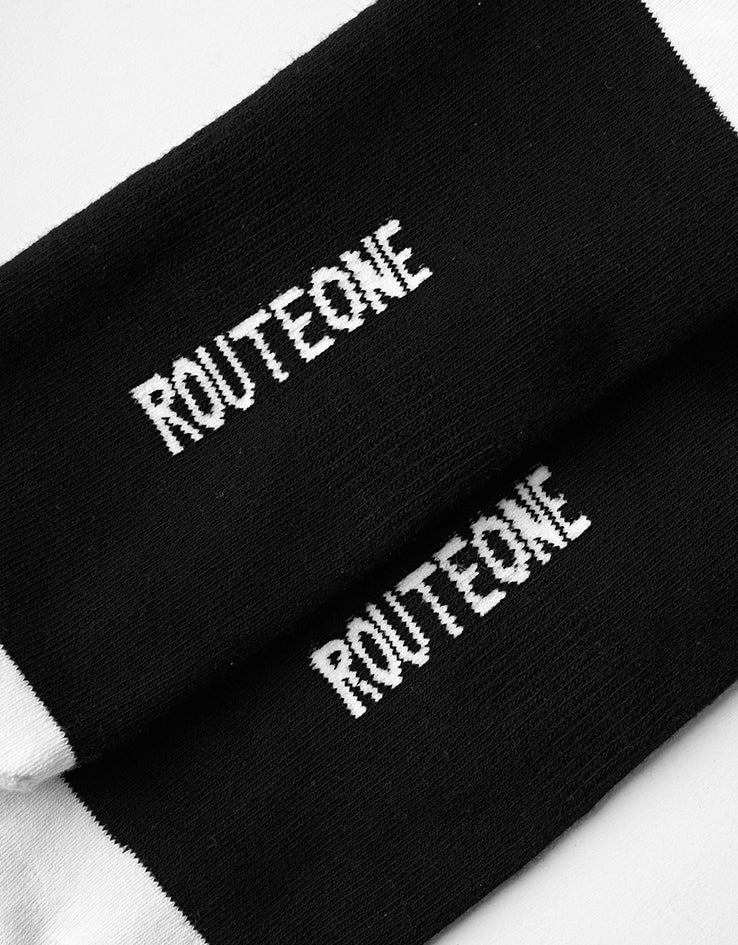 Route One Doggy Style Crew Socks - Black/White