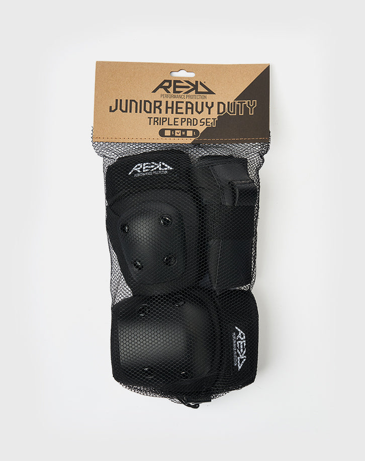 REKD Heavy Duty Junior Triple Pad Set - Black