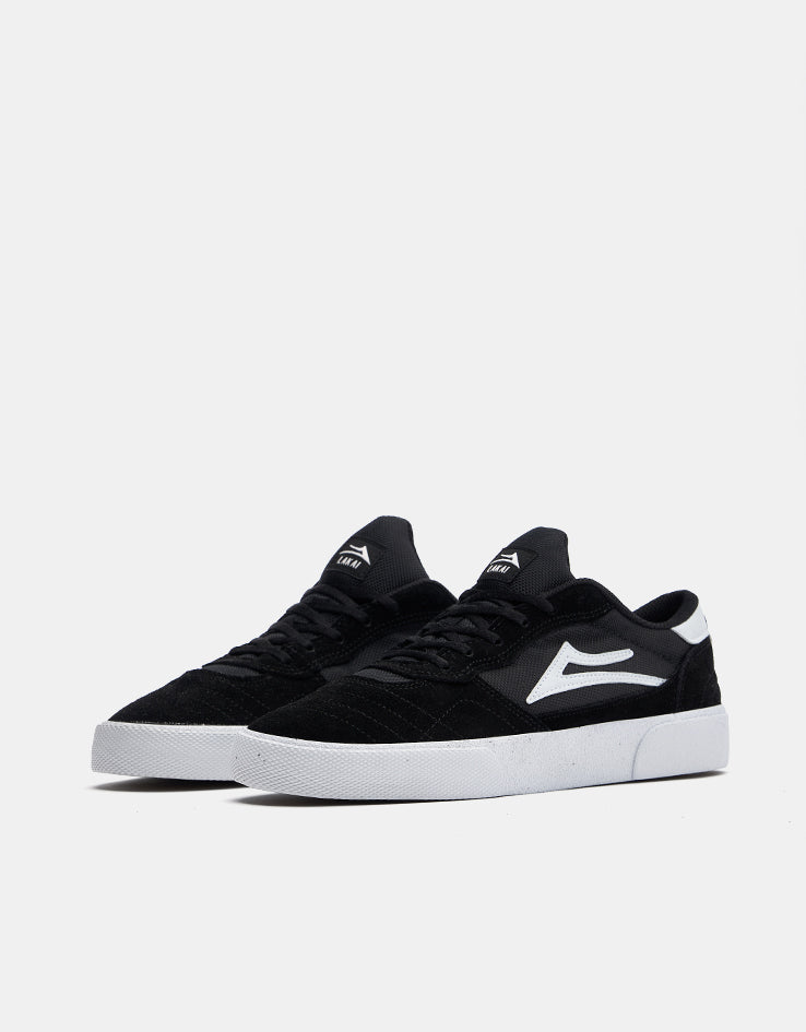 Lakai Cambridge Skate Shoes - Black/White Suede