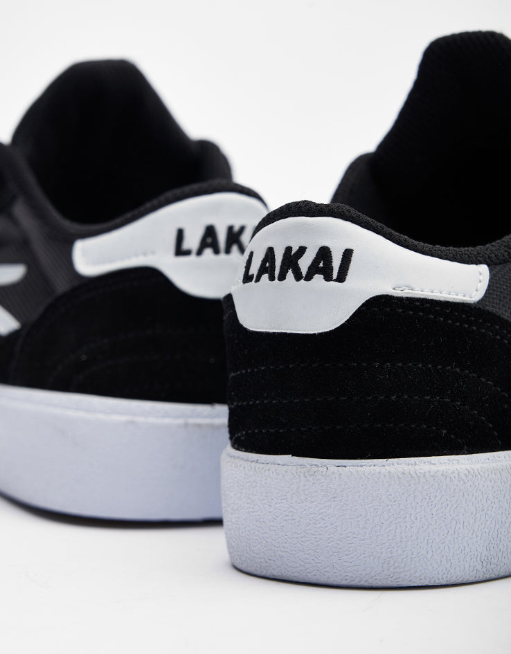 Lakai Cambridge Skate Shoes - Black/White Suede