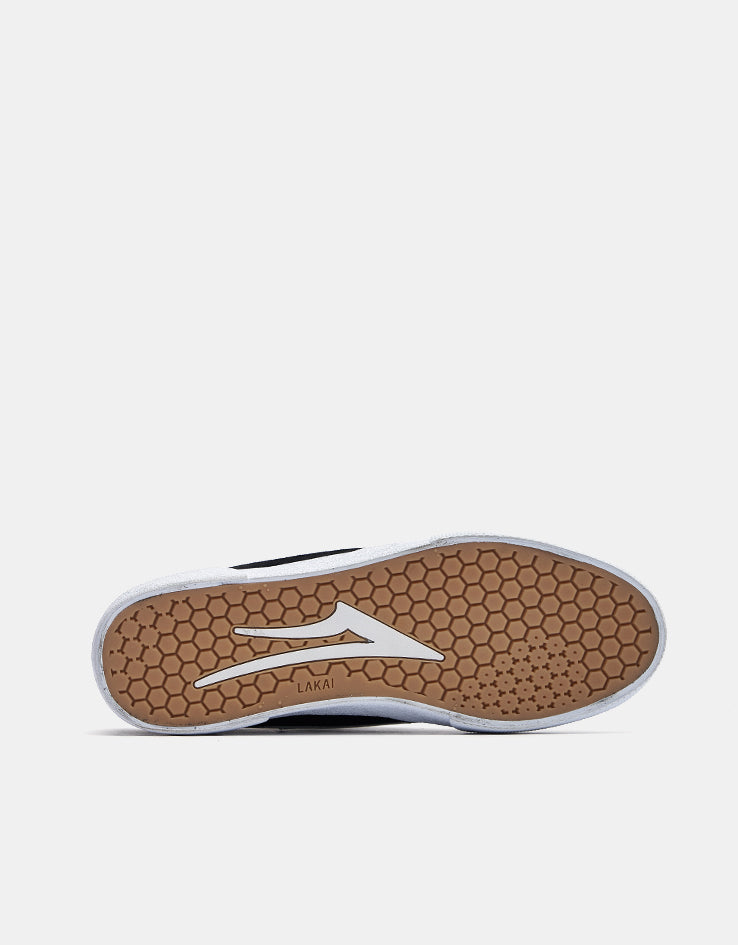 Lakai Cambridge Skate Shoes - Black/White Suede
