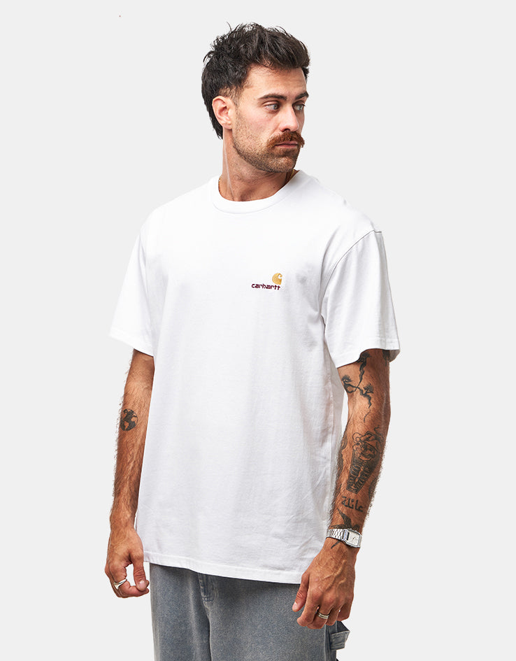 Carhartt WIP S/S American Script T-Shirt - White