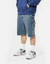 Route One Denim Carpenter Shorts - Light Wash