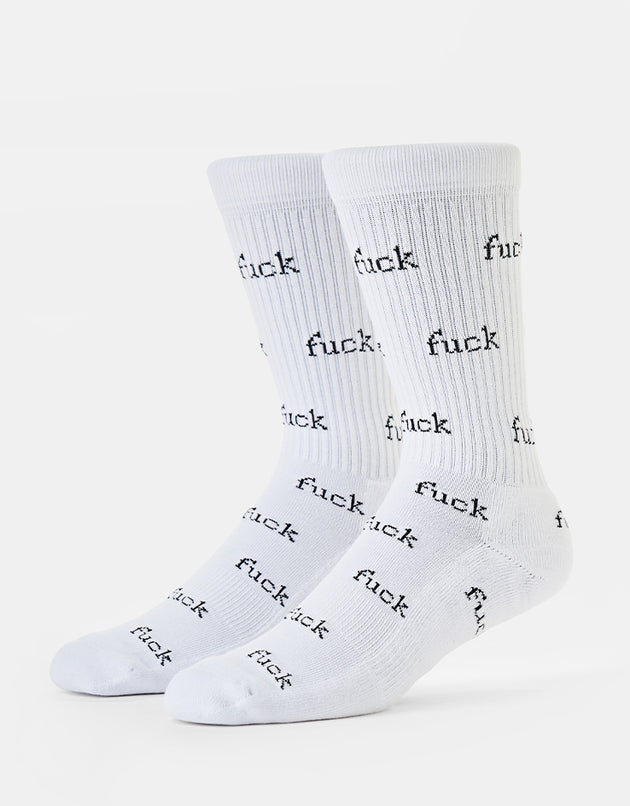 Route One F-It Crew Socks - White
