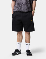 Carhartt WIP Chase Sweat Shorts - Black/Gold