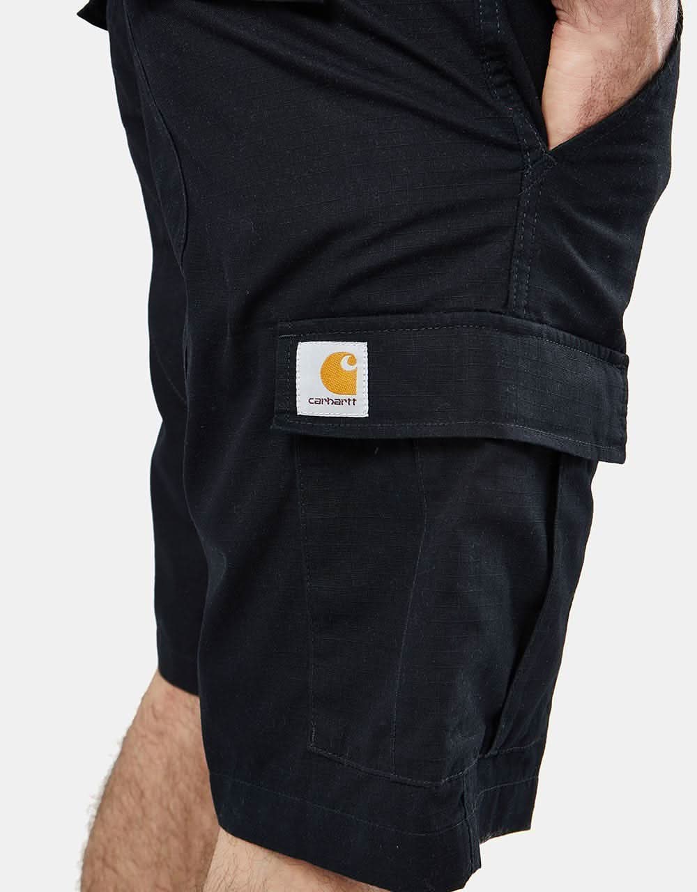 Carhartt WIP Aviation Shorts - Black (Rinsed)