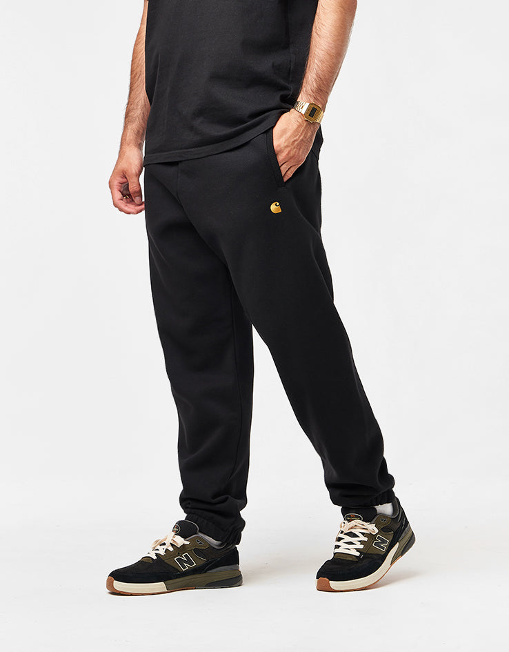 Carhartt WIP Chase Sweat Pant - Black/Gold