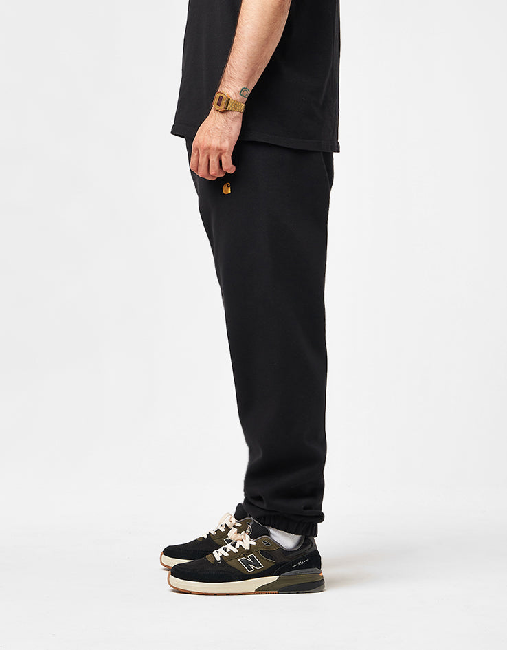 Carhartt WIP Chase Sweat Pant - Black/Gold