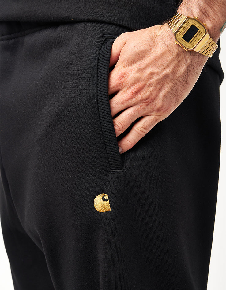 Carhartt WIP Chase Sweat Pant - Black/Gold