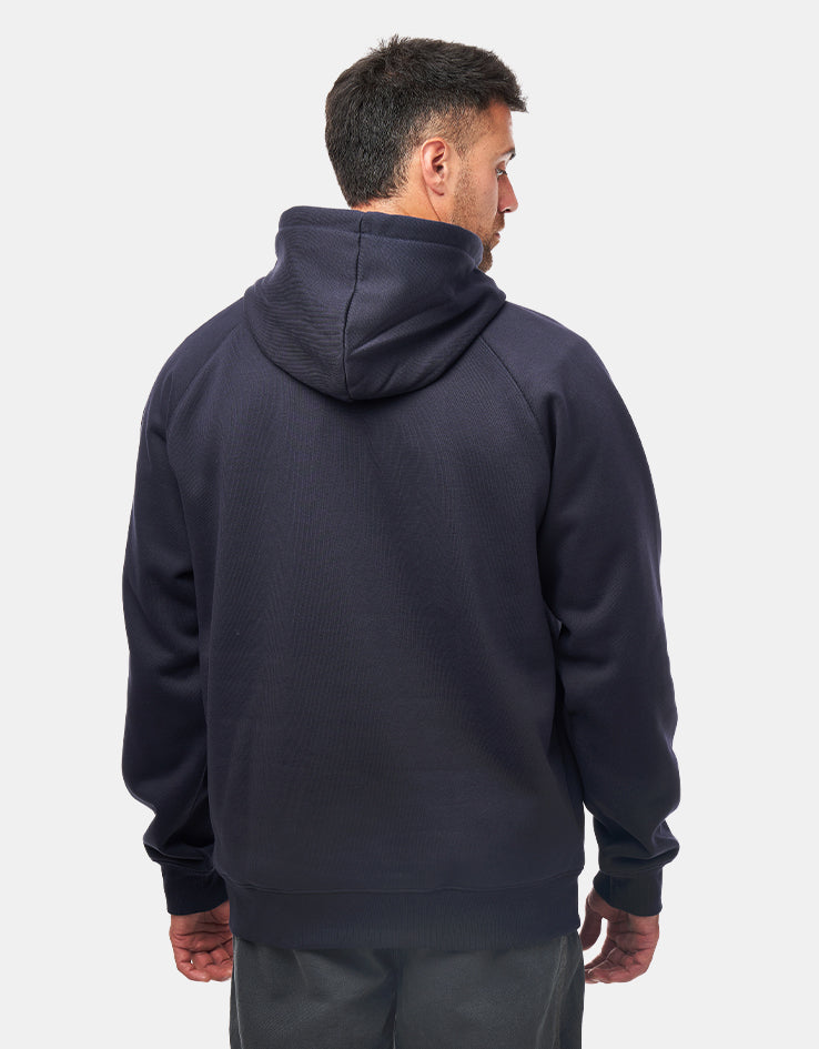 Carhartt WIP Hooded Chase Sweatshirt - Dark Navy/Gold