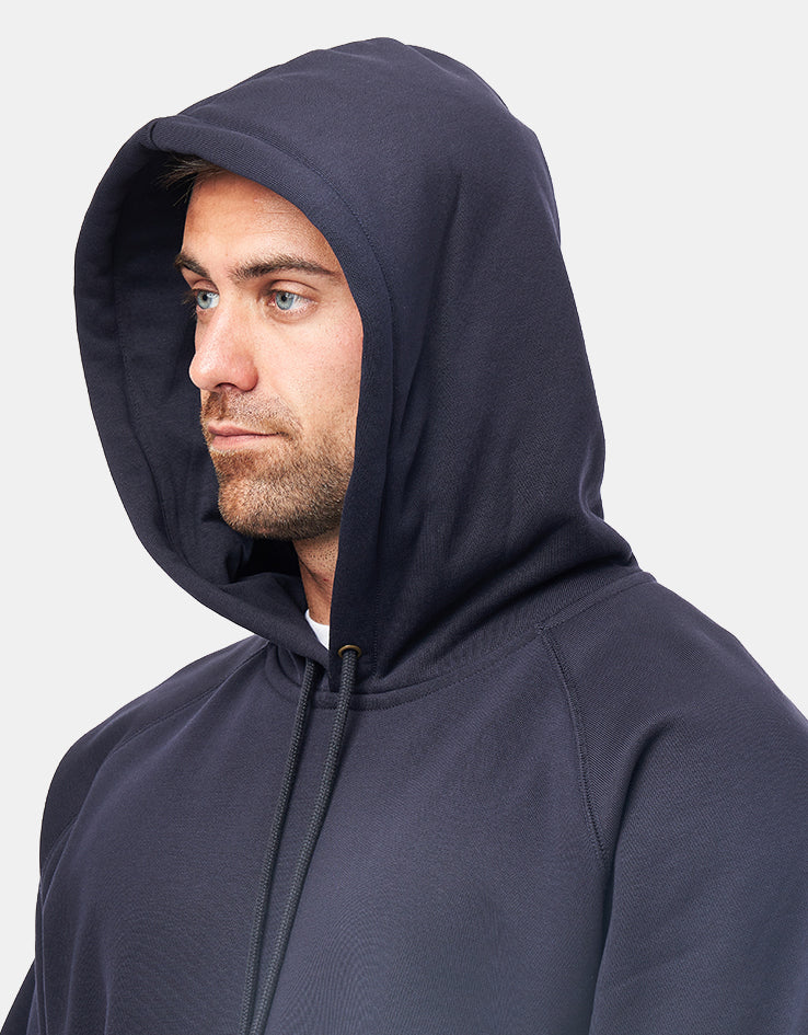 Carhartt WIP Hooded Chase Sweatshirt - Dark Navy/Gold