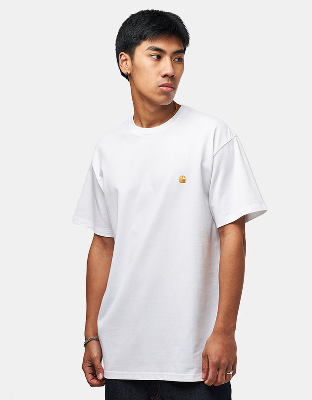 Carhartt WIP S/S Chase T-Shirt - White/Gold