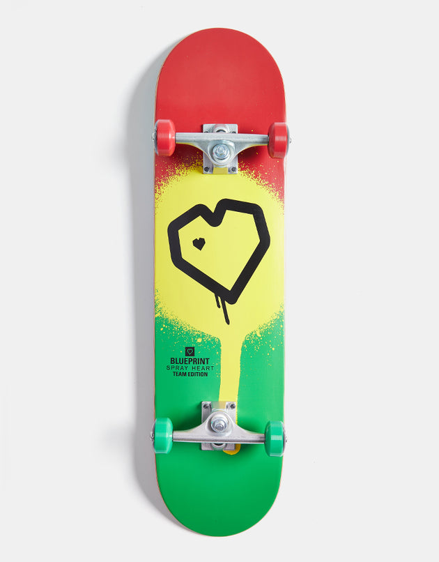 Blueprint Spray Heart Complete Skateboard - 8"
