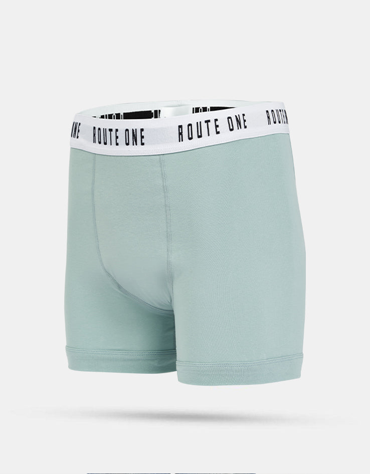Route One Classic Boxer Shorts 2 Pack - Duck Egg/Stone Blue