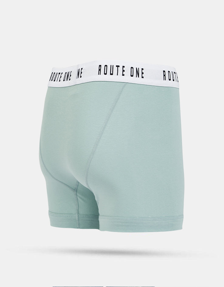 Route One Classic Boxer Shorts 2 Pack - Duck Egg/Stone Blue