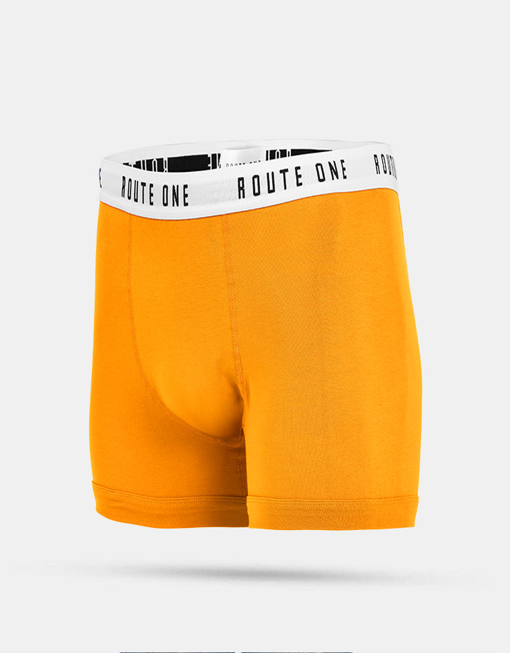 Route One Classic Boxer Shorts 2 Pack - Orange Zest/Classic Navy