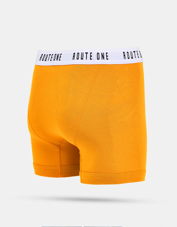Route One Classic Boxer Shorts 2 Pack - Orange Zest/Classic Navy