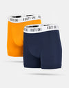 Route One Classic Boxer Shorts 2 Pack - Orange Zest/Classic Navy