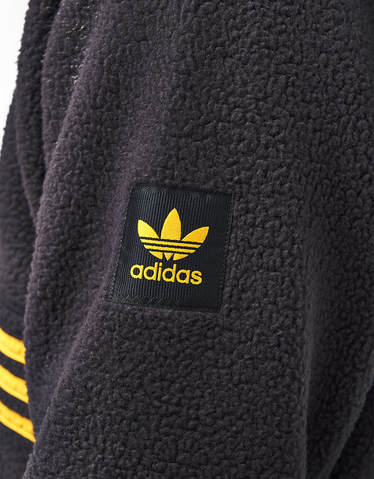 adidas Sherpa Full Zip Fleece Jacket - Black/Active Gold
