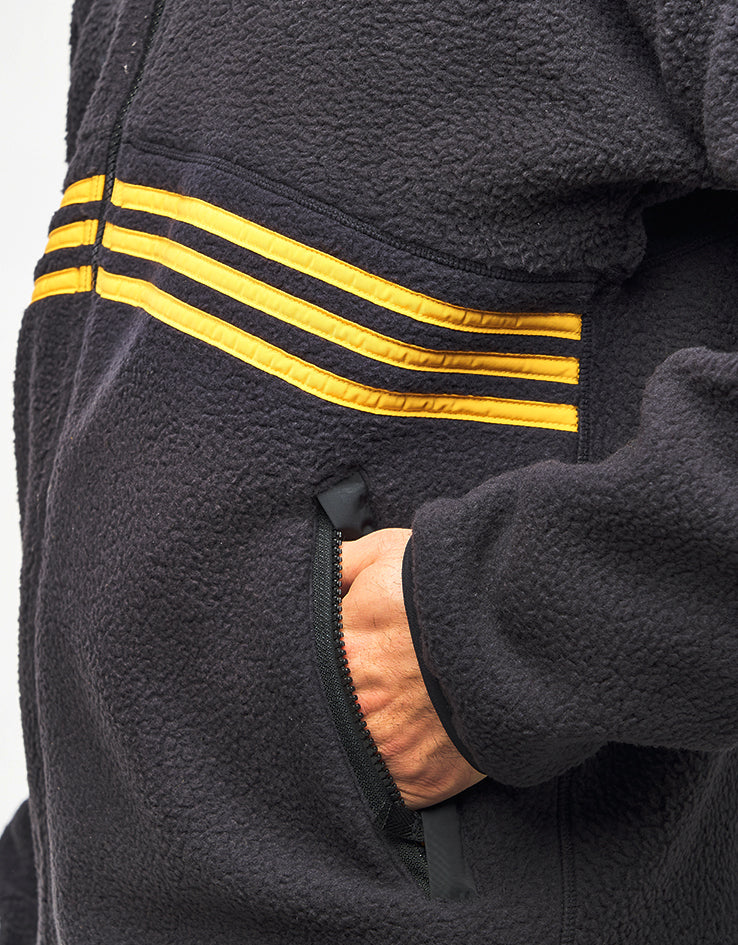 adidas Sherpa Full Zip Fleece Jacket - Black/Active Gold