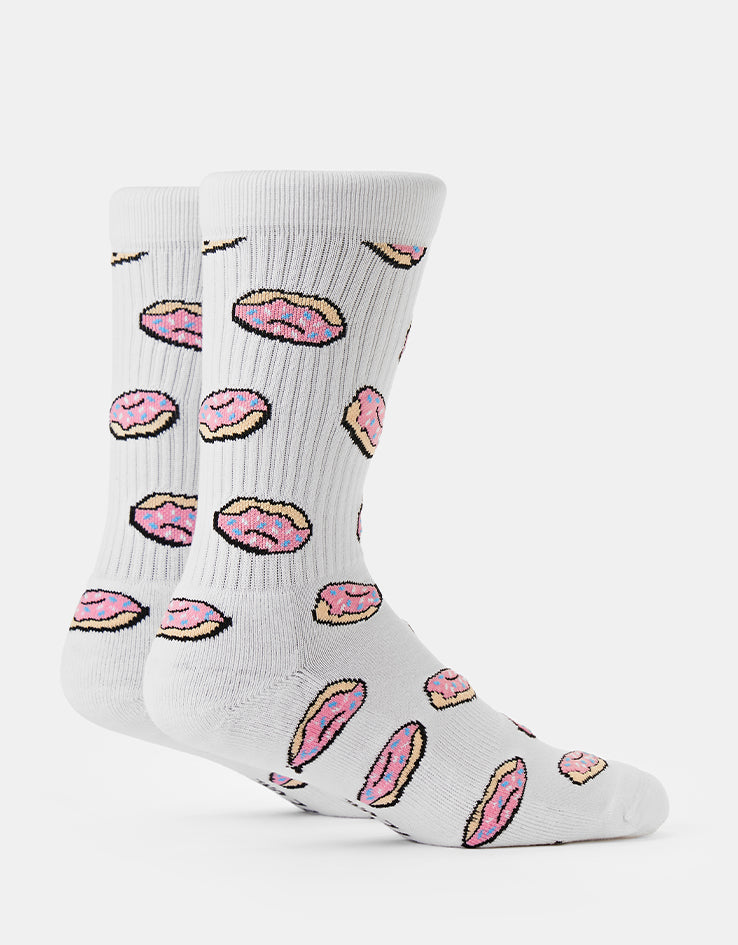 Route One Doughnuts Crew Socks - White