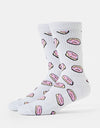 Route One Doughnuts Crew Socks - White